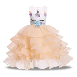 Robe licorne - costume de princesse pour fille - collier / bandeau / ailes