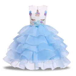 Robe licorne - costume de princesse pour fille - collier / bandeau / ailes