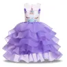 Abito da unicorno - costume da principessa per bambina - collana / cerchietto / ali