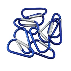 Metallinen karabiini - avaimenperä - clip-lock solki - D-muoto - 10 kpl