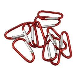 Metallkarabin - nøkkelring - spenne med klipslås - D-form - 10 deler