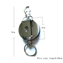 Fil d'acier rétractable - chaîne élastique - porte-clés en acier inoxydable