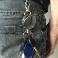 Einziehbarer Stahldraht - elastische Kette - Schlüsselanhänger aus Edelstahl