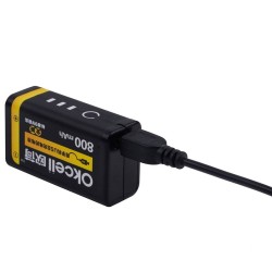 OKCELL - bateria de lítio - recarregável - USB - 9V - 800 mAh