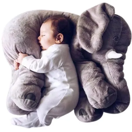 Éléphant géant - oreiller de couchage en peluche pour bébé - jouet