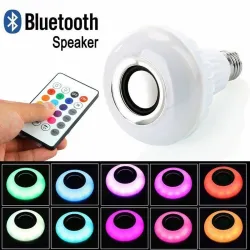 Ampoule intelligente RGB / LED - dimmable - avec haut-parleur Bluetooth - déportée - E27 - 12W