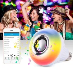 Ampoule intelligente RGB / LED - dimmable - avec haut-parleur Bluetooth - déportée - E27 - 12W
