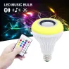 Smart RGB / LED pære - dæmpbar - med Bluetooth højttaler - fjernbetjening - E27 - 12W