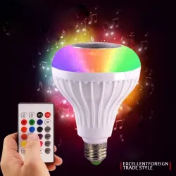 Ampoule intelligente RGB / LED - dimmable - avec haut-parleur Bluetooth - déportée - E27 - 12W