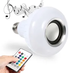Ampoule intelligente RGB / LED - dimmable - avec haut-parleur Bluetooth - déportée - E27 - 12W