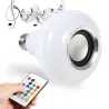 Inteligentna żarówka RGB / LED - ściemnialna - z głośnikiem Bluetooth - pilotem - E27 - 12WBluetooth Głośniki