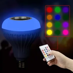 Ampoule intelligente RGB / LED - dimmable - avec haut-parleur Bluetooth - déportée - E27 - 12W