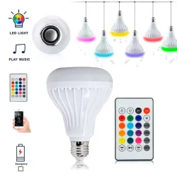 Smart RGB / LED-pære - dimbar - med Bluetooth-høyttaler - fjernkontroll - E27 - 12W