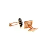 Gold - black check design - square cufflinksCufflinks