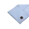 Gold - black check design - square cufflinksCufflinks
