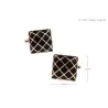 Gold - black check design - square cufflinksCufflinks