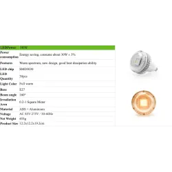 LED bulb - plant grow light - full spectrum - hydroponic - E27 - 100W - 150W - 300WGrow Lights