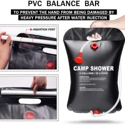 Camp suihkupussi - aurinkoenergialla lämmitetty - PVC - 20L