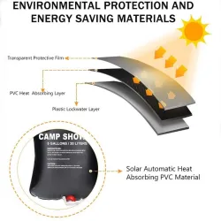 Camp dusjpose - solenergi oppvarmet - PVC - 20L