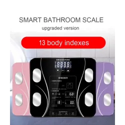 BalanzasBáscula electrónica inteligente - índice corporal 13 - grasa corporal - IMC - pantalla LCD