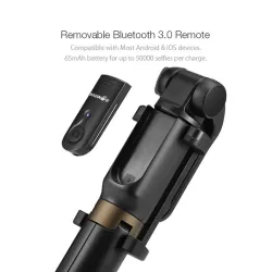 3 i 1 - trådlöst ministativ / selfiestick - Bluetooth - för smartphone