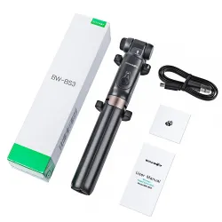 3 i 1 - trådlöst ministativ / selfiestick - Bluetooth - för smartphone