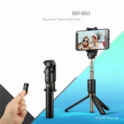 3 i 1 - trådlöst ministativ / selfiestick - Bluetooth - för smartphone