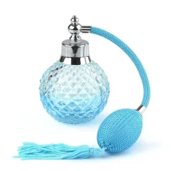 Vintage crystal perfume bottle - empty container - with spray atomiser - refillable - 100mlPerfumes