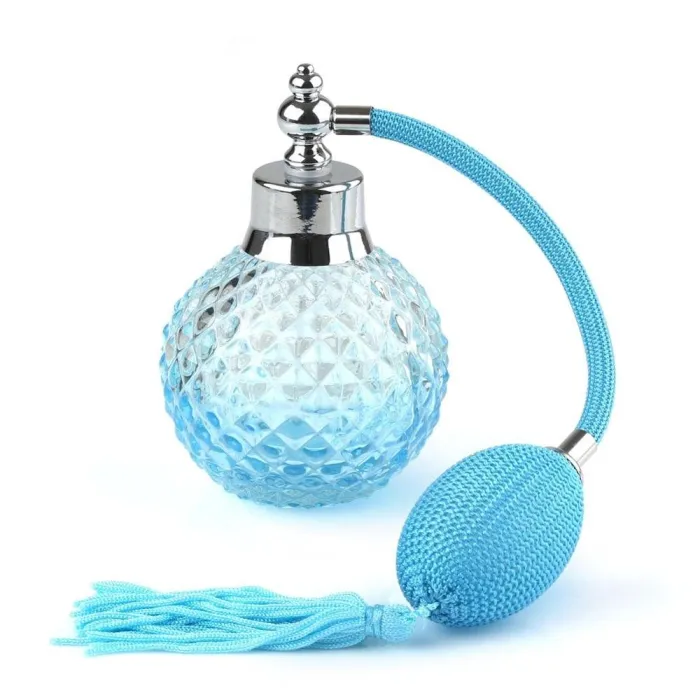 Vintage crystal perfume bottle - empty container - with spray atomiser - refillable - 100mlPerfumes