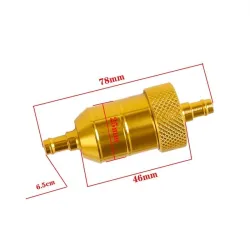 Aluminiowy motocyklowy filtr gazu / paliwa / benzyny / oleju - z klipsami - 6 mmMotocykl