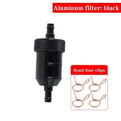 Aluminiowy motocyklowy filtr gazu / paliwa / benzyny / oleju - z klipsami - 6 mmMotocykl