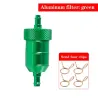 Gas- / Kraftstoff- / Benzin- / Ölfilter aus Aluminium für Motorräder - mit Clips - 6 mm