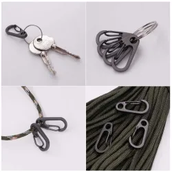 Mini karabinkrok - klips - krok - nøkkelring - for flasker / nøkler - 5 stk