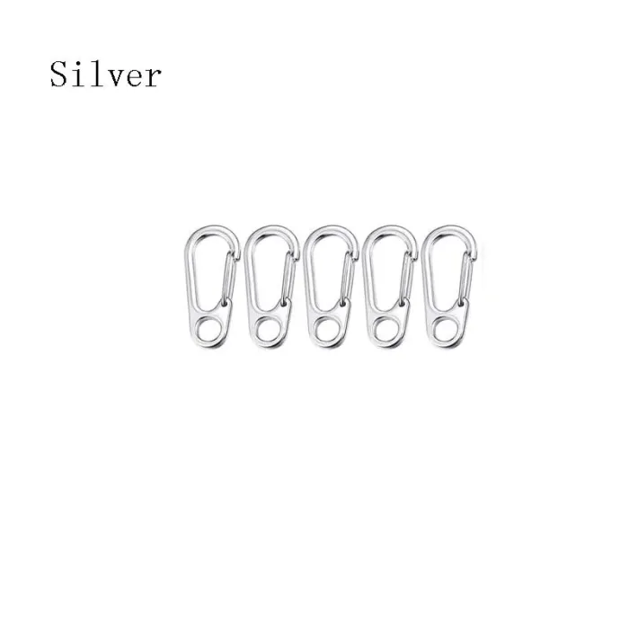 Mini karabinkrok - klips - krok - nøkkelring - for flasker / nøkler - 5 stk