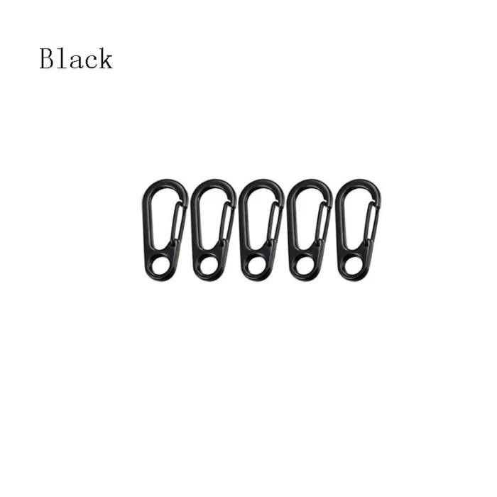 Mini karabinhage - klips - krog - nøglering - til flasker / nøgler - 5 stk