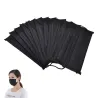 Masques de protection visage / bouche - jetables - 4 couches - noir - 50 pièces