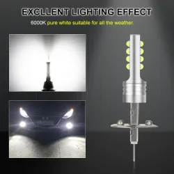 Bil LED-lampa - superljus - 12 3535 SMD - 12V 24V 6000K - H1 - H3 - 2 st