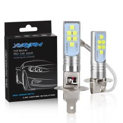 Ampoule LED pour voiture - super lumineuse - 12 3535 SMD - 12V 24V 6000K - H1 - H3 - 2 pièces