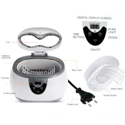 Stérilisateur à ultrasons pour outils de manucure - nettoyant bijoux / lunettes - 600 ml