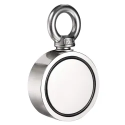 Íman de neodímio dupla face - íman de pesca - com olhal - 300Kg - D60mm