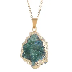 Pendentif en pierre de cristal naturel - avec collier