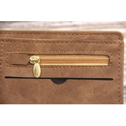 Krótki skórzany portfel - etui na karty - z zamkiemPortfele