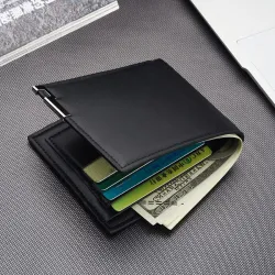 Krótki skórzany portfel - etui na kartyPortfele