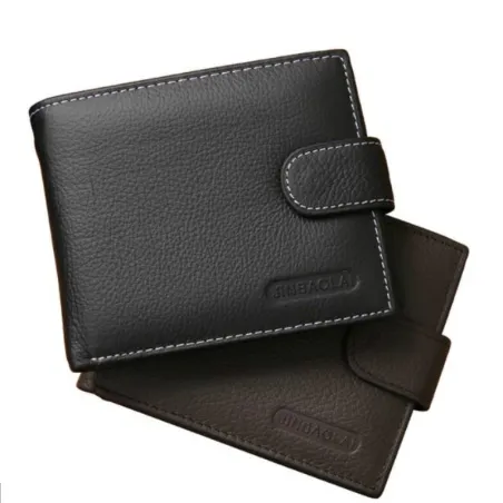 Krótki portfel męski - etui na karty - skóra naturalnaPortfele