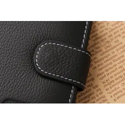 Krótki portfel męski - etui na karty - skóra naturalnaPortfele