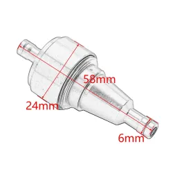 Motorcykel bensin / bränsle / oljefilter - universal - aluminium - 6 mm
