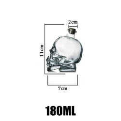 Skalleformad glaskaraff - för vodka / whisky / vin - 180 ml - 400 ml - 750 ml