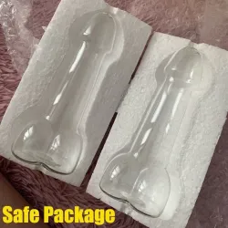 Trinkglas in Penisform - mit Strohhalm / Trichter - 150 ml - 2 Stück