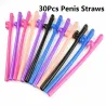 Penisformade sugrör - plast - 30 stycken