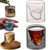 Drikkeglass - hodeskalledesign - dobbel bunn - for vodka / vin / kaffe - 25 ml